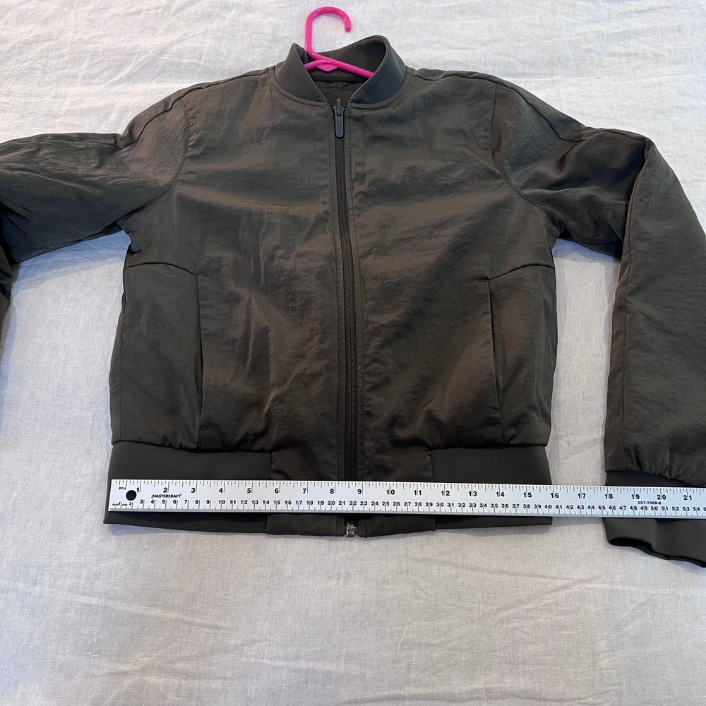 Lululemon Women's Reversible Bomber Jacket Dark Green Full Zip Activewear Size 6 - Picture 7 of 14